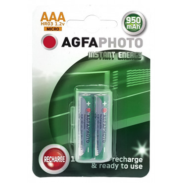 AgfaPhoto AAA 950 mAh esiladattu akku x 2 -pakkaus | Porin Konttorikone Oy