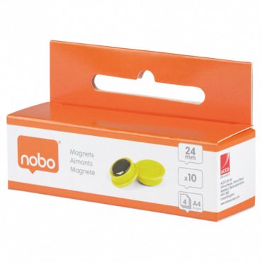 Nobo magneetit 24mm keltainen (10) | Porin Konttorikone Oy