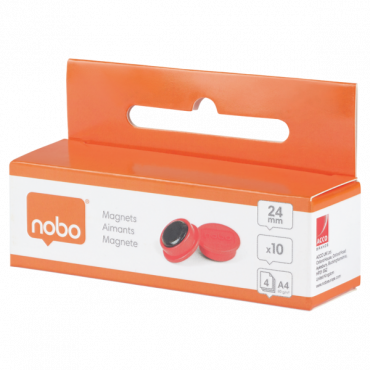 Nobo magneetit 24 mm punainen (10) | Porin Konttorikone Oy