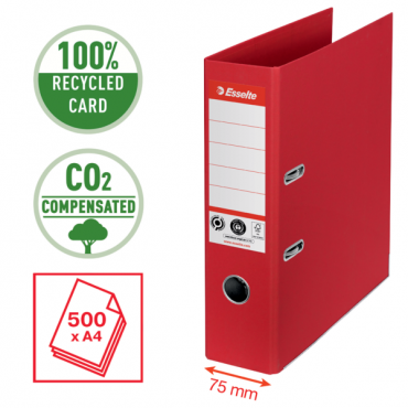 Esselte CO2 neutral mappi No.1 A4 75 mm punainen | Porin Konttorikone Oy
