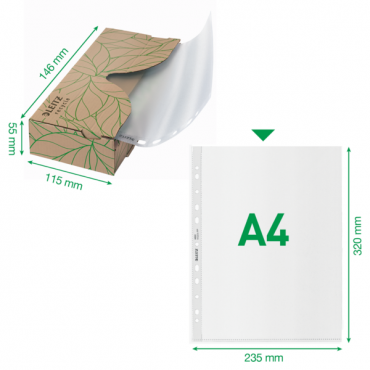Leitz Recycle taskuannostelija 70my A4 (40) | Porin Konttorikone Oy