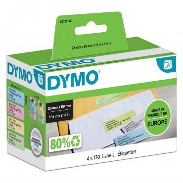Dymo LabelWriter väritarravalikoima 89 x 28 mm (4) | Porin Konttorikone Oy