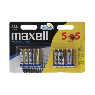 Maxell paristo LR3 (AAA) 5+5, 10-pack | Porin Konttorikone Oy