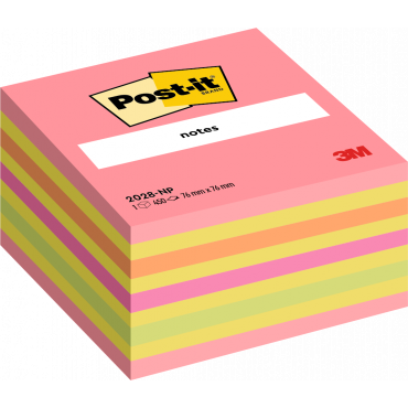 Post-it 2028 viestilappukuutio pinkki neon 76 x 76 mm | Porin Konttorikone Oy
