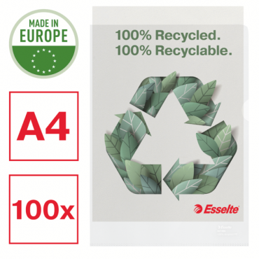 Esselte Recycled  muovitasku 100 mic A4 (100) | Porin Konttorikone Oy