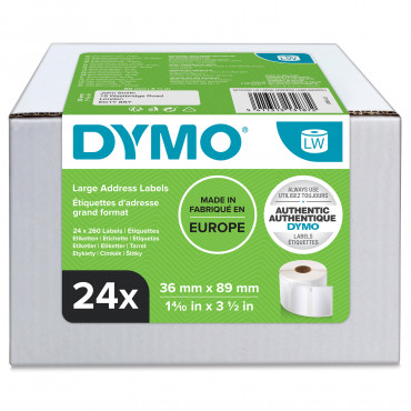 Dymo LabelWriter suuret osoitetarrat 89 x 36 mm multipack (24) | Porin Konttorikone Oy