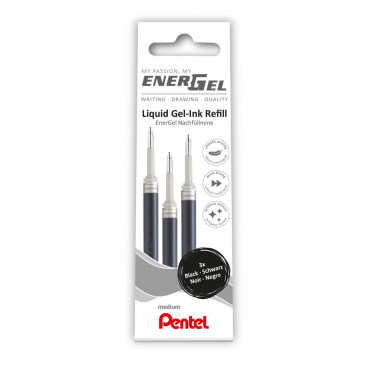 Pentel vaihtosäiliö Energel 0,7 3 kpl musta | Porin Konttorikone Oy