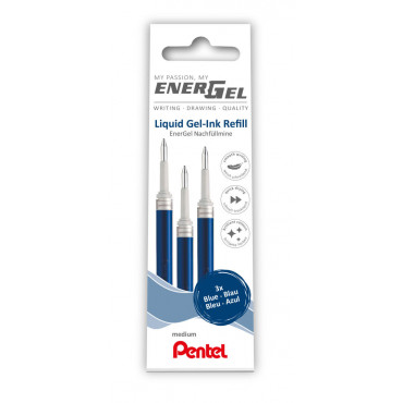 Pentel vaihtosäiliö Energel 0,7 3kpl sininen | Porin Konttorikone Oy