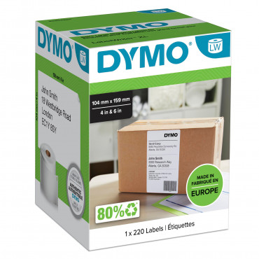 Dymo LabelWriter suuret rahtitarrat 104 mm X 159 mm (valkoinen) 220 tarraa. | Porin Konttorikone Oy