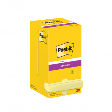 Post-it 654 Super Sticky viestilappu keltainen 76 x 76 mm (12) | Porin Konttorikone Oy