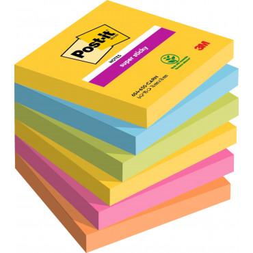 Post-it 654 Super Sticky Carnival värilajitelma 76 x 76 mm | Porin Konttorikone Oy