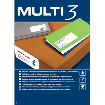 Multi3 tulostusetiketti 70 x 37 mm | Porin Konttorikone Oy