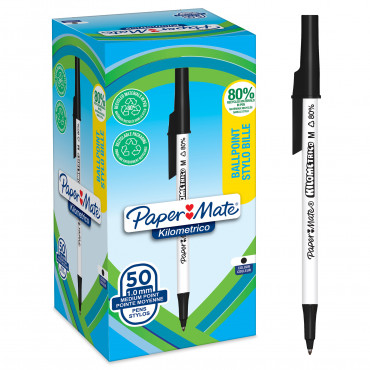 Paper Mate Kilometrico Recycled M 1,0 mm musta (50) | Porin Konttorikone Oy