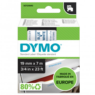 Dymo D1 tarrateippi 19 mm si/va | Porin Konttorikone Oy