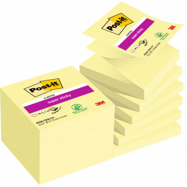 Post-it Super Sticky Z-Note keltainen 76 x 76 mm | Porin Konttorikone Oy