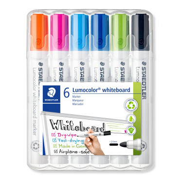 Staedtler Lumocolor valkotaulukynä 2,0 6-v sarja | Porin Konttorikone Oy