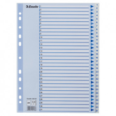 Esselte muovirekisteri 1-31 A4 valkoinen Esselte muovirekisteri 1-31 A4 valkoinen | Porin Konttorikone Oy