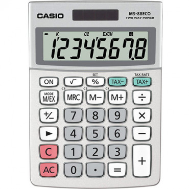 Casio MS-88 ECO pöytälaskin Casio MS-88 ECO pöytälaskin | Porin Konttorikone Oy