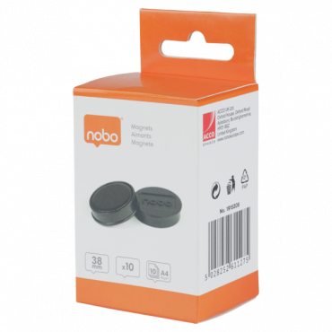 Nobo magneetit 38 mm 1,5 kg musta (10) Nobo magneetit 38 mm 1,5 kg musta (10) | Porin Konttorikone Oy