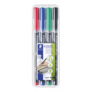 Staedtler Lumocolor F318 fine 4 värin sarja 0,6 mm Staedtler Lumocolor F318 fine 4 värin sarja 0,6 mm | Porin Konttorikone Oy