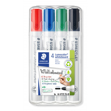 Staedtler valkotaulukynä 4 värin sarja 2 mm pyöreä Staedtler valkotaulukynä 4 värin sarja 2 mm pyöreä | Porin Konttorikone Oy