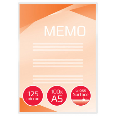 GBC laminointitasku A5 2 x 125 mic (100) GBC laminointitasku A5 2 x 125 mic (100) | Porin Konttorikone Oy