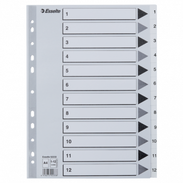Esselte kartonkirekisteri 1-12 A4 valkoinen Esselte kartonkirekisteri 1-12 A4 valkoinen | Porin Konttorikone Oy
