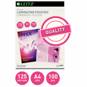Leitz laminointitasku A4 125 mic (100) Leitz laminointitasku A4 125 mic (100) | Porin Konttorikone Oy