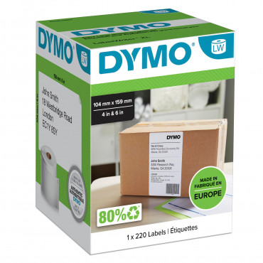 Dymo LabelWriter suuret rahtitarrat 104 mm X 159 mm (valkoinen) 220 tarraa. Dymo LabelWriter suuret rahtitarrat 104 mm X 159 mm (valkoinen) 220 tarraa. | Porin Konttorikone Oy