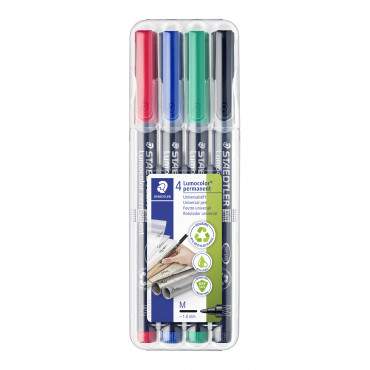 Staedtler Lumocolor M317 medium 4 värin sarja 1,0 mm Staedtler Lumocolor M317 medium 4 värin sarja 1,0 mm | Porin Konttorikone Oy