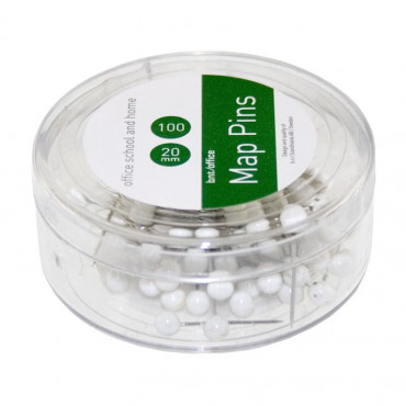 Karttaneula pyöreä valkoinen (100) Karttaneula pyöreä valkoinen (100) | Porin Konttorikone Oy