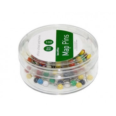 Karttaneula pyöreä värilajitelma (100) Karttaneula pyöreä värilajitelma (100) | Porin Konttorikone Oy