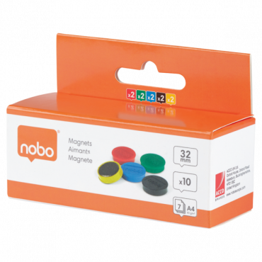 Nobo magneetit 32 mm värilajitelma (10) Nobo magneetit 32 mm värilajitelma (10) | Porin Konttorikone Oy