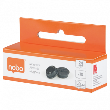 Nobo magneetit 24 mm musta (10) Nobo magneetit 24 mm musta (10) | Porin Konttorikone Oy