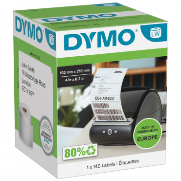 Dymo LabelWriter DHL-tarrat 102 mm X 210 mm (valkoinen) 140 tarraa Dymo LabelWriter DHL-tarrat 102 mm X 210 mm (valkoinen) 140 tarraa | Porin Konttorikone Oy
