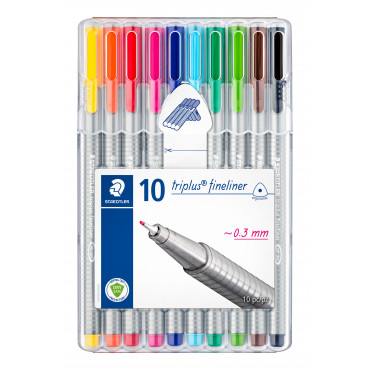 Staedtler Triplus fineliner 334 0,3 mm 10-v sarja Staedtler Triplus fineliner 334 0,3 mm 10-v sarja | Porin Konttorikone Oy
