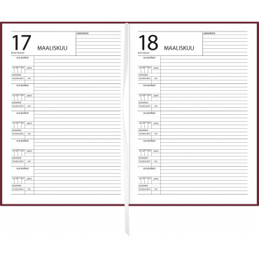 5 vuoden kalenteri, päiväämätön, viininpunainen | Porin Konttorikone Oy