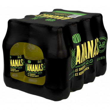 Olvi Ananas 2.0 sokeriton virvoitusjuoma 0,33L KMP 12-pakki | Porin Konttorikone Oy