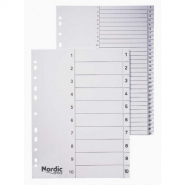 Nordic Office muovirekisteri A4 1-31 valkoinen | Porin Konttorikone Oy