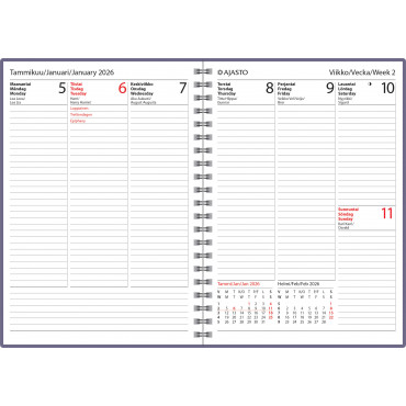 Diario Vertical, liila | Porin Konttorikone Oy