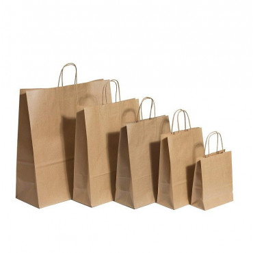 Nyörisankakassi ruskea 32 + 12 x 41 cm (50) | Porin Konttorikone Oy