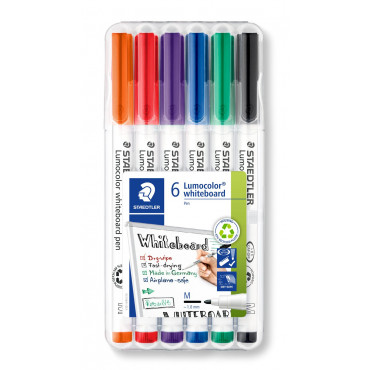 Staedtler Lumocolor valkotaulukynä 1 mm 6-v sarja ohut | Porin Konttorikone Oy