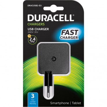 Duracell MicroUSB 2.4A laturi ilman kaapelia | Porin Konttorikone Oy