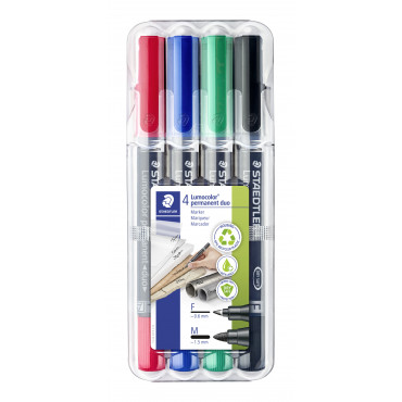 Staedtler Lumocolor 348 DUO huopakynä 4-v sarja 0.6 mm/1.5 mm | Porin Konttorikone Oy