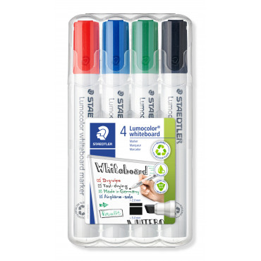 Staedtler Lumocolor 351B valkotaulukynä 4-v sarja 2-5 mm viisto | Porin Konttorikone Oy