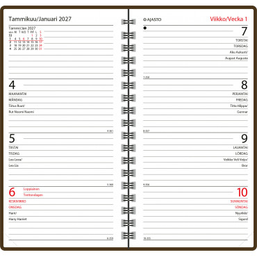 Agenda horizontal, ruskea | Porin Konttorikone Oy