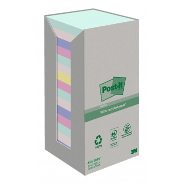 Post-it ekoviestilappu värilajitelma 76 x 76 mm (16) | Porin Konttorikone Oy