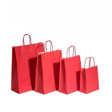 Nyörisankakassi punainen 31 + 12  x  41 cm (50) | Porin Konttorikone Oy