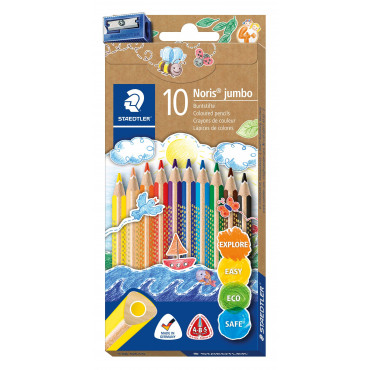 Staedtler Noris Jumbo puuvärikynä 10 väriä Triplus | Porin Konttorikone Oy