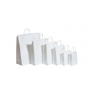 Nyörisankakassi valkoinen 22 + 10 x 31 cm (50) | Porin Konttorikone Oy